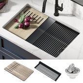  Bellucci™ Workstation 30'' W Undermount Granite Composite Single Bowl Kitchen Sink in Metallic Gray, 29'' W x 19'' D x 10'' H
