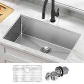  30'' Undermount Single Bowl 16 Gauge S/S  Kitchen Sink with NoiseDefend™ Soundproofing