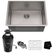  Standart PRO™ 23'' Wide Undermount Single Bowl 16 Gauge Stainless Steel Kitchen Sink with WasteGuard™ Continuous Feed Garbage Disposal