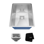  Pax™ Zero Radius 14-1/2'' Handmade Undermount Single Bowl 18 Gauge S/S  Bar Sink with NoiseDefend™ Soundproofing