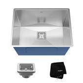  Pax™ Zero Radius 24'' Handmade Undermount Single Bowl 18 Gauge S/S  Laundry and Utility Sink with NoiseDefend™ Soundproofing