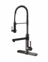  Artec Pro™ 2-Function Commercial Style Pre-Rinse Kitchen Faucet with Deck Plate, Pull-Down Spring Spout and Pot Filler In Matte Black/Black Stainless Steel Finish, Spout Height: 6-5/8'', Spout Reach: 7-5/8''