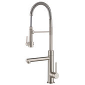  Artec Pro™ Spot Free Stainless Steel Finish 2-Function Commercial Style Pre-Rinse Kitchen Faucet with Pull-Down Spring Spout and Pot Filler