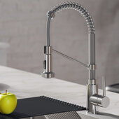 KRAUS Bolden™ Single Handle 18'' Commercial Kitchen Faucet with Dual Function Pull-Down Sprayhead in Chrome Finish, Faucet Height: 18'' H, Spout Reach: 8-3/4'' D, Spout Height: 6-3/8'' H