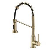 KRAUS Bolden™ Single Handle 18'' Commercial Kitchen Faucet with Dual Function Pull-Down Sprayhead in Spot Free Antique Champagne Bronze Finish, Faucet Height: 18'' H, Spout Reach: 8-3/4'' D, Spout Height: 6-3/8'' H