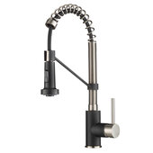 KRAUS Spot Free Bolden™ 18'' Commercial Kitchen Faucet with Dual Function Pull-Down Sprayhead in all-Brite™ Stainless Steel/Matte Black Finish
