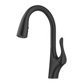 KRAUS Merlin™ Single Handle Pull-Down Kitchen Faucet in Matte Black, Faucet Height: 15-5/8'' H, Spout Reach: 9-1/8'' D, Spout Height: 8-5/8'' H