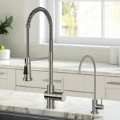 KRAUS Britt™ Commercial Style Kitchen Faucet and Purita™ Water Filter Faucet Combo in Spot-Free Stainless Steel