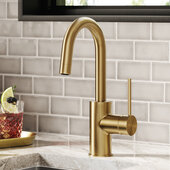 KRAUS Oletto™ Single Handle Kitchen Bar Faucet with QuickDock Top Mount Installation Assembly in Spot Free Antique Champagne Bronze, Faucet Height: 12-1/4'' H, Spout Reach: 5-1/2'' D, Spout Height: 7-1/4'' H
