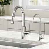 KRAUS Oletto™ Pull-Down Kitchen Faucet and Purita™ Water Filter Faucet Combo in Chrome