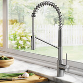  Oletto™ Spot Free Single Handle Pull Down Commercial Kitchen Faucet in all-Brite™ Stainless Steel Finish, Faucet Height: 21-3/4'', Spout Reach: 9-1/4''