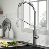  Oletto™ Transitional Commercial Style Pull-Down Single Handle Kitchen Faucet in Spot-Free Stainless Steel, Spout Height: 9-1/8'' H, Spout Reach: 8-3/4'' D