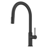 KRAUS Oletto™ Modern Industrial Pull-Down Single Handle Kitchen Faucet, Matte Black, Faucet Height: 17-3/8'' H, Spout Reach: 9-5/8'' D