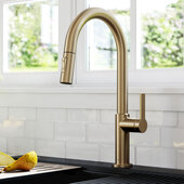 KRAUS Oletto™ Single Handle Pull-Down Kitchen Faucet in Spot Free Antique Champagne Bronze, Faucet Height: 16-5/8'' H, Spout Reach: 8-7/8'' D, Spout Height: 8-3/4'' H