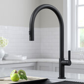 KRAUS Oletto™ High-Arc Single Handle Pull-Down Kitchen Faucet in Matte Black, Faucet Height: 20-3/8'' H, Spout Reach: 10-7/8'' D, Spout Height: 10-1/2'' H