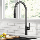 KRAUS® Oletto™  High-Arc Single Handle Pull-Down Kitchen Faucet in Matte Black / Spot Free Black Stainless Steel, Spout Height: 10-1/2'', Spout Reach: 10-7/8''