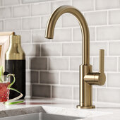 KRAUS Oletto™ Single Handle Kitchen Bar Faucet in Spot Free Antique Champagne Bronze, Faucet Height: 12'' H, Spout Reach: 6-1/2'' D, Spout Height: 8'' H