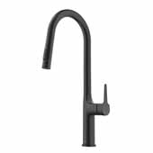 KRAUS Oletto Tall Pull-Down Single Handle Kitchen Faucet in Matte Black, 4-3/8'' W x 10-1/4'' D x 19-3/4'' H