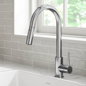 KRAUS Oletto Pull-Down Single Handle Kitchen Faucet in Chrome, 4-1/8'' W x 10-3/4'' D x 16-1/4'' H