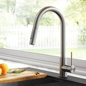 KRAUS Oletto Pull-Down Single Handle Kitchen Faucet in Stainless Steel, 4-1/8'' W x 10-3/4'' D x 16-1/4'' H