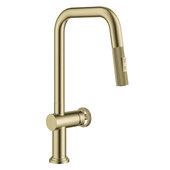  KRAUS® Urbix™ Industrial Pull-Down Single Handle Kitchen Faucet In Brushed Gold, Spout Height: 8-5/8'' H, Spout Reach: 9'' D