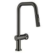  KRAUS® Urbix™ Industrial Pull-Down Single Handle Kitchen Faucet In Black Stainless Steel, Spout Height: 8-5/8'' H, Spout Reach: 9'' D