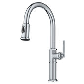KRAUS Sellette™ Traditional Industrial Pull-Down Single Handle Kitchen Faucet, Chrome, Faucet Height: 17-1/2'' H, Spout Reach: 8-7/8'' D
