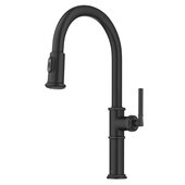 KRAUS Sellette™ Traditional Industrial Pull-Down Single Handle Kitchen Faucet, Matte Black, Faucet Height: 17-1/2'' H, Spout Reach: 8-7/8'' D