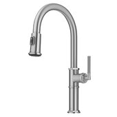 KRAUS Sellette™ Traditional Industrial Pull-Down Single Handle Kitchen Faucet, Spot-Free Stainless Steel, Faucet Height: 17-1/2'' H