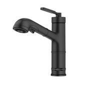 KRAUS Allyn™ Industrial Pull-Out Single Handle Kitchen Faucet, Matte Black, Faucet Height: 10'' H, Spout Reach: 9'' D, Spout Height: 6-1/4'' H