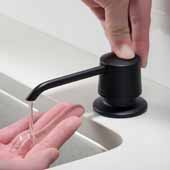  Kitchen Soap and Lotion Dispenser in Matte Black, 3-5/8''W x 4-9/16''D x 12-1/8''H