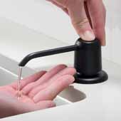  Kitchen Soap and Lotion Dispenser in Matte Black, 3-5/8''W x 4-5/8''D x 12-1/2''H