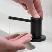  Kitchen Soap and Lotion Dispenser in Matte Black, 3-1/4''W x 4-1/4''D x 12-7/8''H