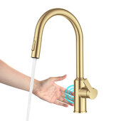  Oletto™ Touchless Sensor Pull-Down Single Handle Kitchen Faucet, Brushed Brass, Faucet Height: 16-5/8'' H; Spout Reach: 9'' D