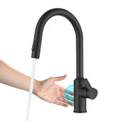  Oletto™ Touchless Sensor Pull-Down Single Handle Kitchen Faucet, Matte Black, Faucet Height: 16-5/8'' H; Spout Reach: 9'' D
