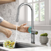 KRAUS Oletto™ Tall Modern Single-Handle Touch Kitchen Sink Faucet with Pull Down Sprayer in Chrome, Faucet Height: 19-7/8'' H, Spout Height: 10-1/2'' H, Spout Reach: 8-5/8'' D