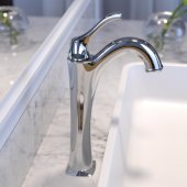  Arlo™ Chrome Single Handle Vessel Bathroom Faucet with Pop Up Drain, Faucet Height: 12-1/8'', Spout Reach: 5-1/8''