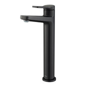 KRAUS Indy™ Single Handle Vessel Bathroom Faucet In Matte Black, Spout Height: 9-1/4'', Spout Reach: 5-1/8''