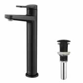  Indy™ Single Handle Vessel Bathroom Faucet and Pop Up Drain in Matte Black, Spout Height: 9-1/4'', Spout Reach: 5-1/8''