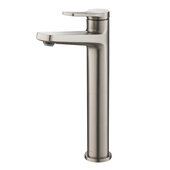 KRAUS Indy™ Single Handle Vessel Bathroom Faucet In Spot Free Stainless Steel, Spout Height: 9-1/4'', Spout Reach: 5-1/8''