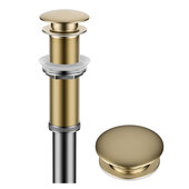 KRAUS Bathroom Sink Pop-Up Drain with Extended Thread In Brushed Gold, 2-5/8'' W x 2-5/8'' D x 10-3/4'' H