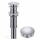 KRAUS Bathroom Sink Pop-Up Drain with Extended Thread In Chrome, 2-5/8'' W x 2-5/8'' D x 10-3/4'' H