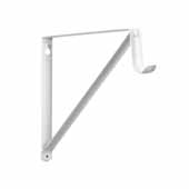  12'' Heavy Duty Fixed Rod and Shelf Bracket, White