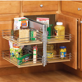 base cabinet organizers: tray dividers, towel holders, door racks, pull-out baskets and racks