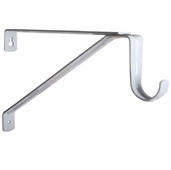  13-Gauge Steel Wall Mounted Shelf Bracket with Closet Rod Support in White, 1'' W x 11'' D x 8'' H