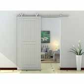  78-3/4'' Sliding Door Hardware Top Mount Dual Wheel Kit for Wood Doors Up to 250 lbs., Stainless Steel