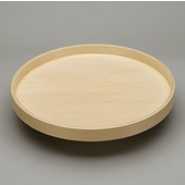  24'' Full Round Banded Wood Single Tray Lazy Susan with Steel Bearing for Shelf Mounting