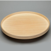  32'' Full Round Banded Wood Single Tray Lazy Susan with Steel Bearing for Shelf Mounting