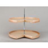 Rev-A-Shelf Kidney Shaped Best Quality Natural Wood 2-Tray Lazy Susan, 18'' - 32'' Diameters Available