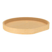  20'' Diameter Banded Wood D-Shaped Lazy Susan, Shelf Only with Pre-Drilled Hole in Center for RAS Hardware, 8-Pack , Maple Finish
